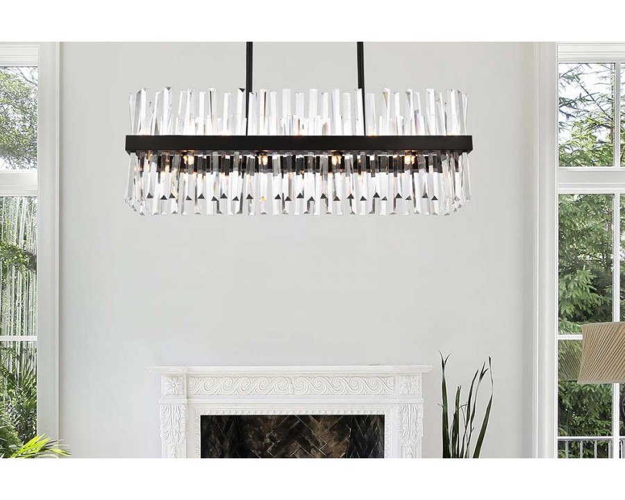 Elegant Chandelier - Black, L 36" (6200G36BK)