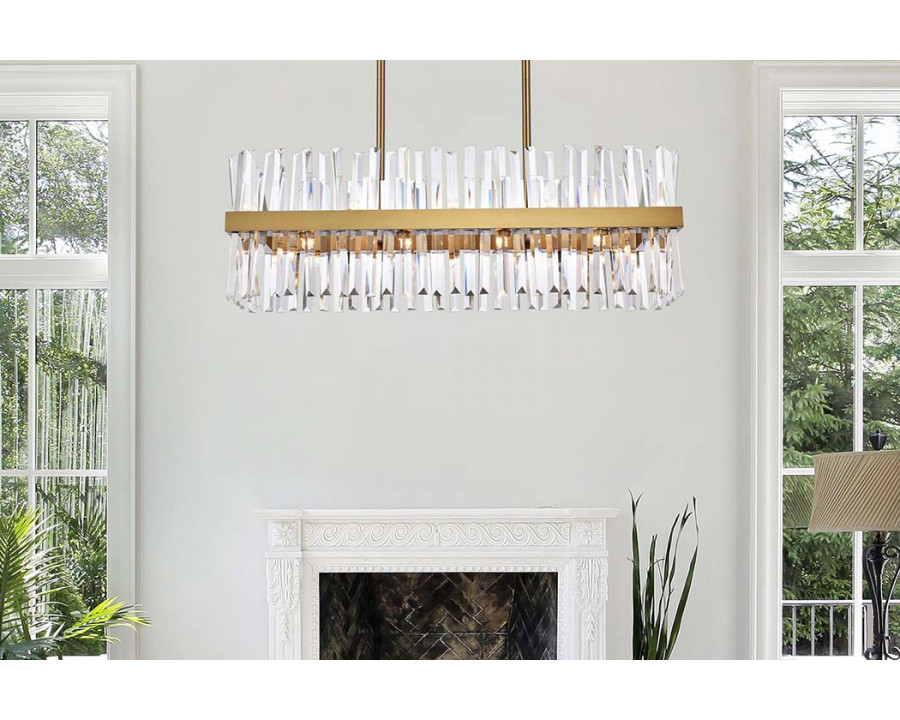 Elegant Chandelier - Satin Gold, L 36" (6200G36SG)