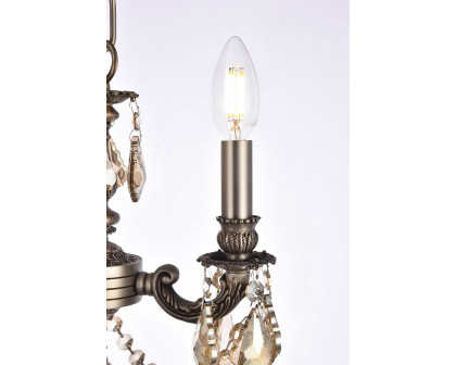 Elegant Lillie 3-Light - Pewter/Golden Teak (9103D10PW-GT-RC)