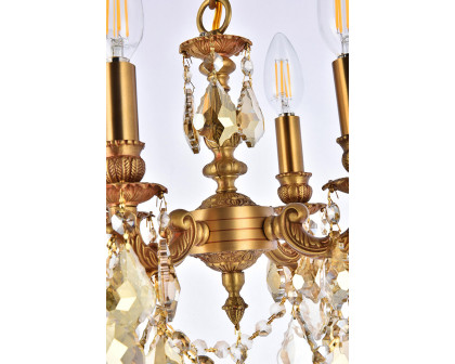 Elegant Pendant Light - French Gold/Golden Teak (9104D10FG-GT-RC)