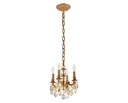 Elegant Pendant Light - French Gold/Golden Teak (9104D10FG-GT-RC)