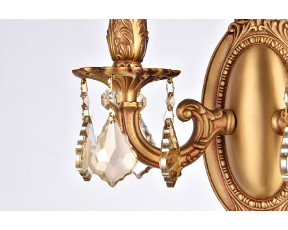 Elegant Chateau Design 2-Light 10'' Wall Sconce - French Gold/Golden Teak (9202W9FG-GT-RC)