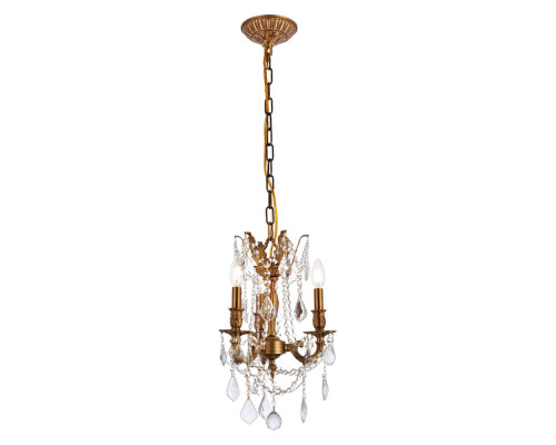 Elegant Chateau Design 3-Light 18'' Mini Chandelier - French Gold (9203D13FG-RC)