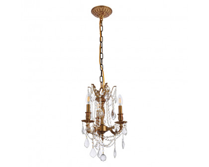 Elegant Chateau Design 3-Light 18'' Mini Chandelier - French Gold (9203D13FG-RC)