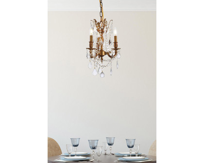 Elegant Chateau Design 3-Light 18'' Mini Chandelier - French Gold (9203D13FG-RC)