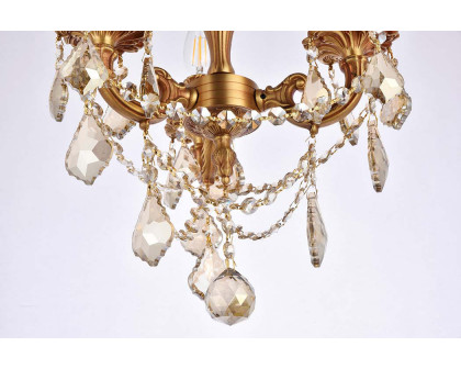 Elegant Chateau Design 3-Light 14'' Ceiling Mount - French Gold/Golden Teak (9203F13FG-GT-RC)