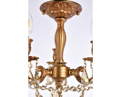 Elegant Chateau Design 3-Light 14'' Ceiling Mount - French Gold/Golden Teak (9203F13FG-GT-RC)