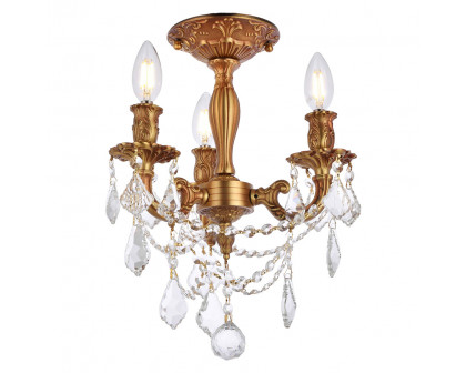 Elegant Chateau Design 3-Light 14'' Ceiling Mount - French Gold (9203F13FG-RC)