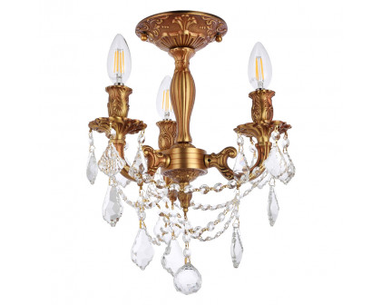 Elegant Chateau Design 3-Light 14'' Ceiling Mount - French Gold (9203F13FG-RC)