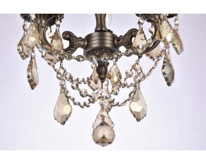 Elegant Chateau Design 3-Light 14'' Ceiling Mount - Pewter/Golden Teak (9203F13PW-GT-RC)