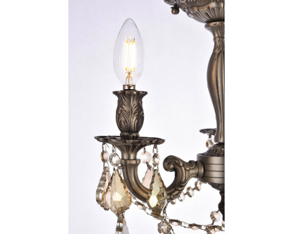 Elegant Chateau Design 3-Light 14'' Ceiling Mount - Pewter/Golden Teak (9203F13PW-GT-RC)