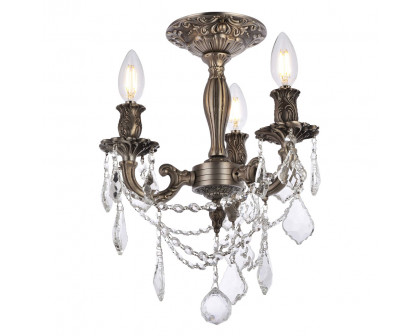 Elegant Chateau Design 3-Light 14'' Ceiling Mount - Pewter (9203F13PW-RC)