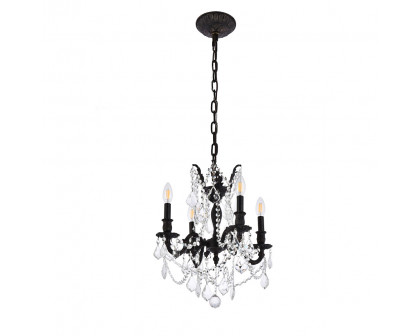 Elegant Chateau Design 4-Light 21'' Mini Chandelier - Dark Bronze (9204D17DB-RC)