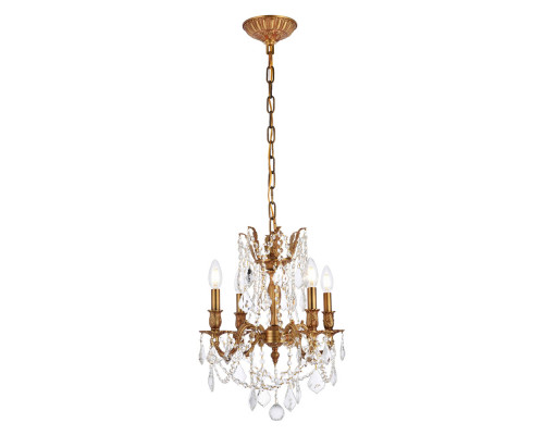 Elegant Chateau Design 4-Light 21'' Mini Chandelier - French Gold (9204D17FG-RC)