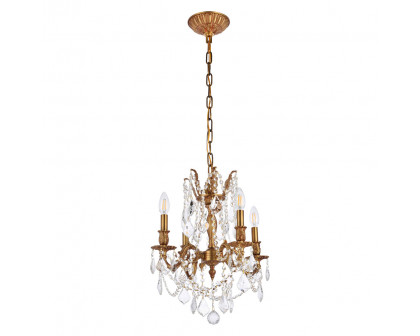 Elegant Chateau Design 4-Light 21'' Mini Chandelier - French Gold (9204D17FG-RC)