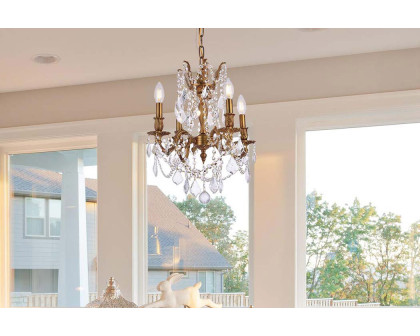 Elegant Chateau Design 4-Light 21'' Mini Chandelier - French Gold (9204D17FG-RC)