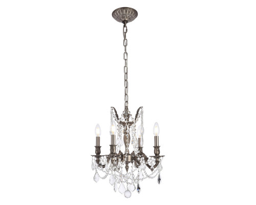 Elegant Chateau Design 4-Light 21'' Mini Chandelier - Pewter (9204D17PW-RC)