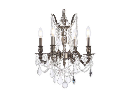 Elegant Chateau Design 4-Light 21'' Mini Chandelier - Pewter (9204D17PW-RC)