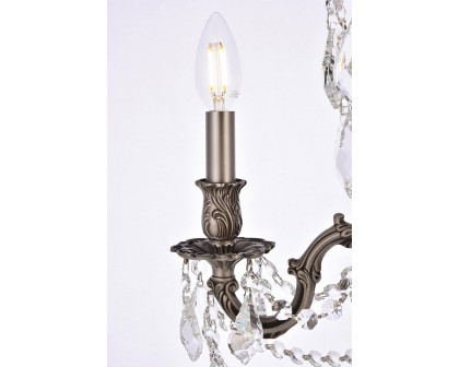 Elegant Chateau Design 4-Light 21'' Mini Chandelier - Pewter (9204D17PW-RC)