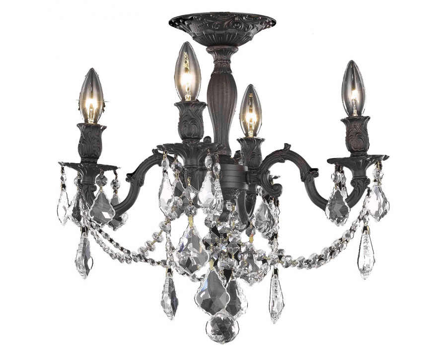 Elegant Chateau Design 4-Light 19'' Ceiling Mount - Dark Bronze (9204F17DB-RC)