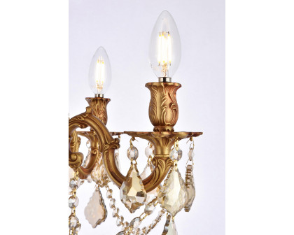 Elegant Chateau Design 4-Light 19'' Ceiling Mount - French Gold/Golden Teak (9204F17FG-GT-RC)