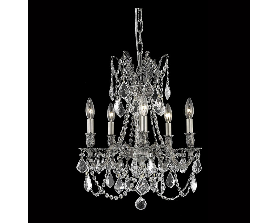 Elegant Chateau Design 5-Light 19'' Mini Chandelier - Pewter (9205D18PW-RC)