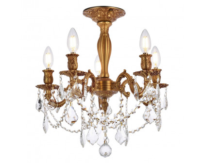 Elegant Chateau Design 5-Light 18'' Ceiling Mount - French Gold (9205F18FG-RC)