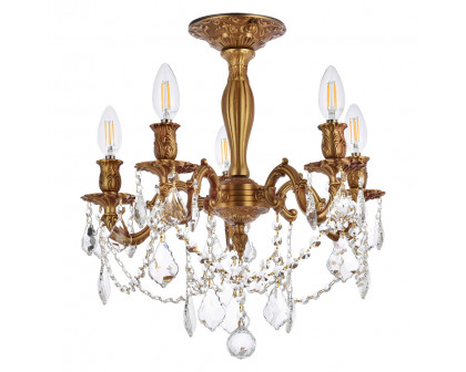 Elegant Chateau Design 5-Light 18'' Ceiling Mount - French Gold (9205F18FG-RC)