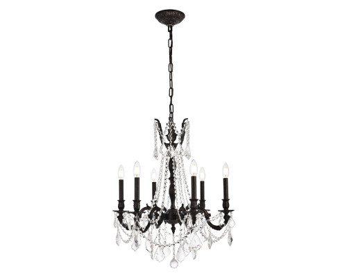 Elegant Chateau Design 6-Light 26'' Chandelier - Dark Bronze (9206D23DB-RC)