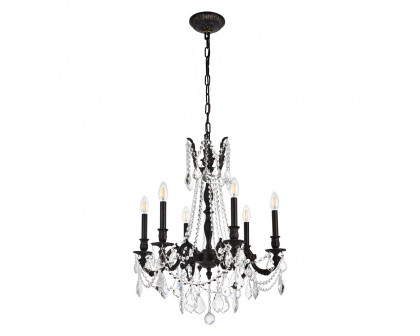 Elegant Chateau Design 6-Light 26'' Chandelier - Dark Bronze (9206D23DB-RC)