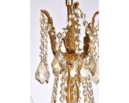 Elegant Chateau Design 6-Light 26'' Chandelier - French Gold/Golden Teak (9206D23FG-GT-RC)