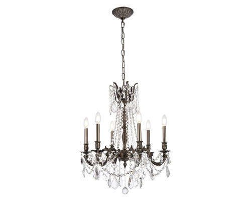 Elegant Chateau Design 6-Light 26'' Chandelier - Pewter (9206D23PW-RC)