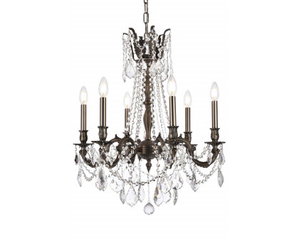 Elegant Chateau Design 6-Light 26'' Chandelier - Pewter (9206D23PW-RC)