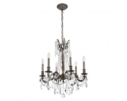 Elegant Chateau Design 6-Light 26'' Chandelier - Pewter (9206D23PW-RC)