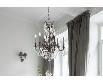 Elegant Chateau Design 6-Light 26'' Chandelier - Pewter (9206D23PW-RC)