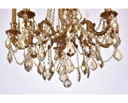 Elegant Chateau Design 8-Light 30'' Chandelier - French Gold/Golden Teak (9208D24FG-GT-RC)