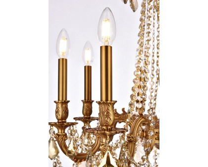 Elegant Chateau Design 8-Light 30'' Chandelier - French Gold/Golden Teak (9208D24FG-GT-RC)