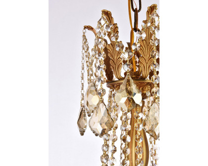 Elegant Chateau Design 8-Light 30'' Chandelier - French Gold/Golden Teak (9208D24FG-GT-RC)