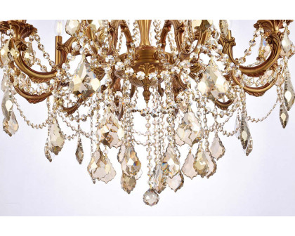 Elegant Chateau Design 10-Light 31'' Chandelier - French Gold/Golden Teak (9210D28FG-GT-RC)