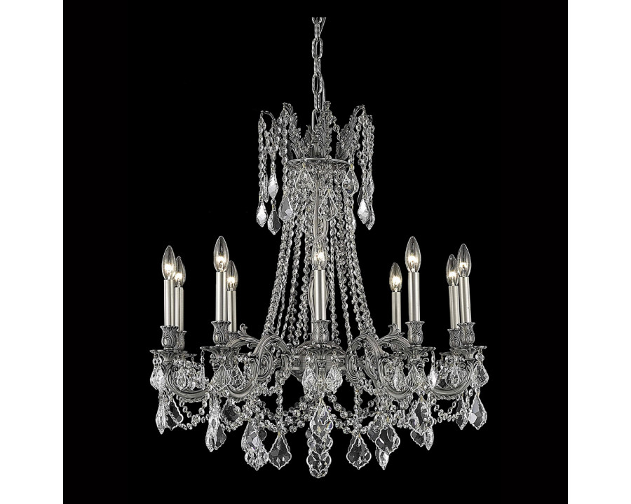 Elegant Chateau Design 10-Light 31'' Chandelier - Pewter (9210D28PW-RC)