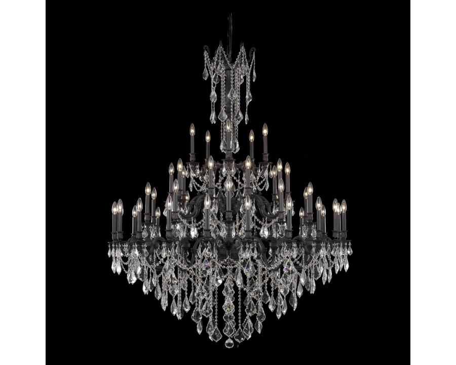 Elegant Chateau Design 45-Light 66'' Chandelier - Dark Bronze/Golden Teak (9245G54DB-GT-RC)