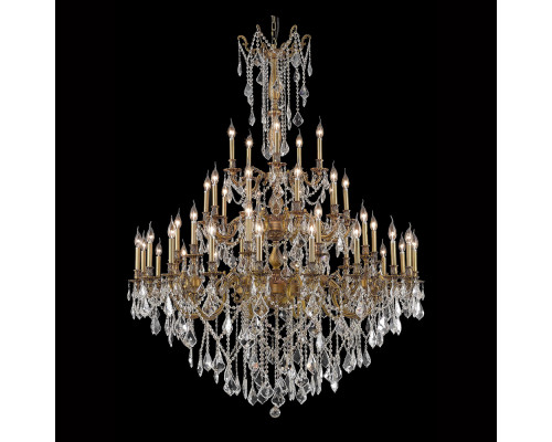 Elegant Chateau Design 45-Light 66'' Chandelier - French Gold/Golden Teak (9245G54FG-GT-RC)