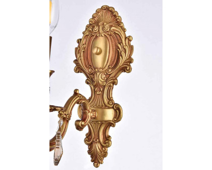 Elegant Wall Sconce - French Gold/Golden Teak (9601W5FG-GT-RC)