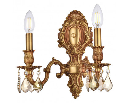 Elegant Wall Sconce - French Gold/Golden Teak (9602W10FG-GT-RC)