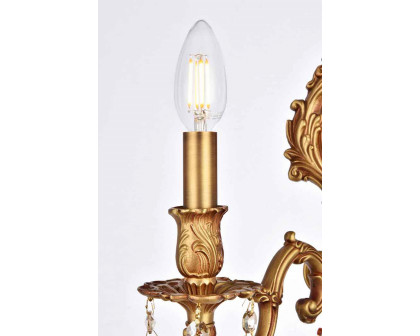 Elegant Wall Sconce - French Gold/Golden Teak (9602W10FG-GT-RC)