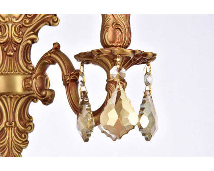 Elegant Wall Sconce - French Gold/Golden Teak (9602W10FG-GT-RC)