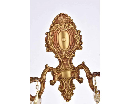 Elegant Wall Sconce - French Gold/Golden Teak (9602W10FG-GT-RC)