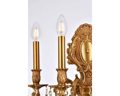 Elegant Wall Sconce - French Gold/Golden Teak (9605W21FG-GT-RC)