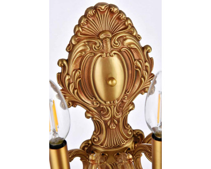 Elegant Wall Sconce - French Gold/Golden Teak (9605W21FG-GT-RC)