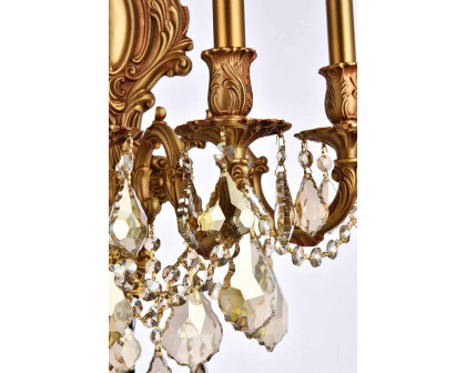 Elegant Wall Sconce - French Gold/Golden Teak (9605W21FG-GT-RC)